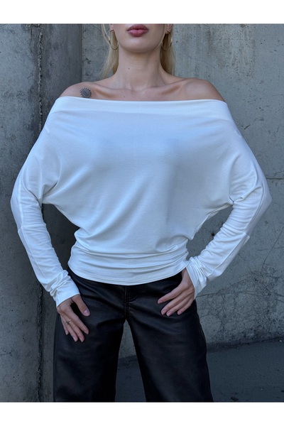 b buhari bykoc Bluză cu mânecă lungă cu gât barcă