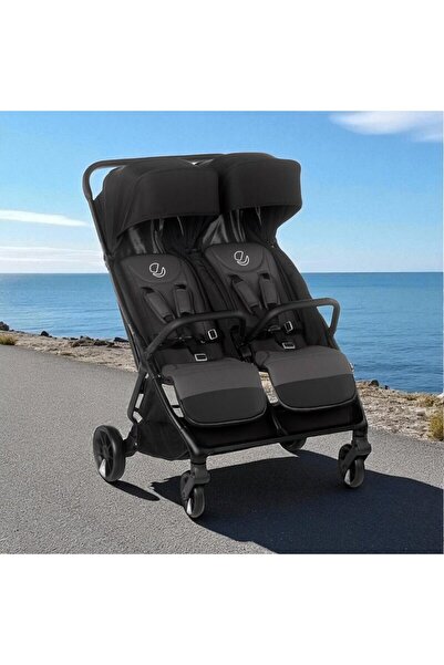 Jane Twinside Foldable Twin Stroller, Jane, From Birth to 22 Kg, Rain Covers, Coal