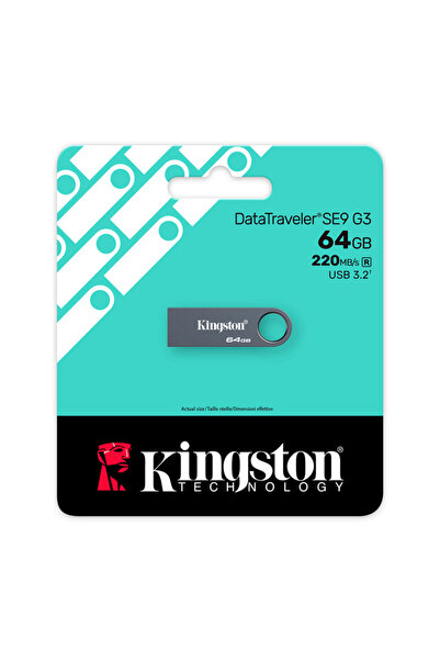 Kingston DataTraveler SE9 G3 64GB USB Flash Drive, Black