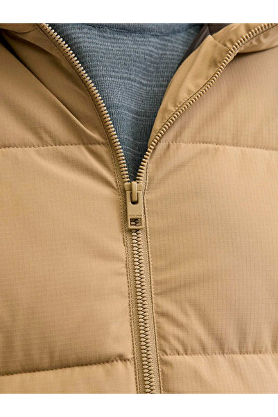 Jack & Jones Ανδρικό παλτό JJglbl Jacket Puffer Elmwood Beige
