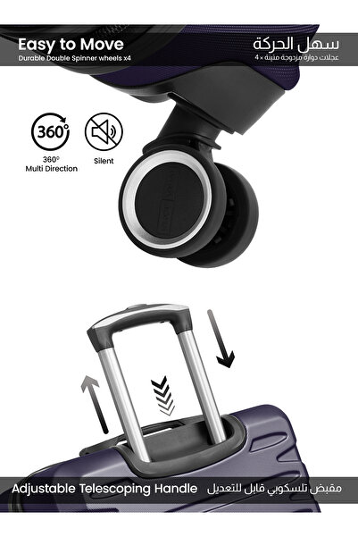 PARAJOHN Aero 24-Inch (Medium) ABS Hard Case Checked-In Luggage Trolley Bag with 4 Spinner Wheels and Lock