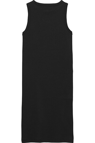Calvin Klein Girls Black Slim Ribbed Sleeveless Dress