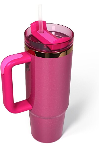 Twisoo Barbie x Stanley 40oz Twist ’N Turn Quencher Limited Edition Orange Insulated Travel Mug, Leak-Proof