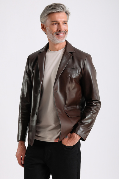 MQ Leather Maroquın Leather Alba Erkek Deri Blazer Ceket