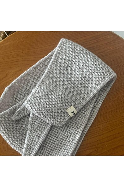 POFUDUK Sophie Knitted Scarf Foulard Shawl Pfdkf4 Silvery Gray