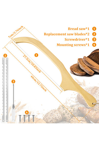 Choice قاطع خبز على شكل قوس من الفولاذ المقاوم للصدأ، قاطع خبز العجين المخمر،...