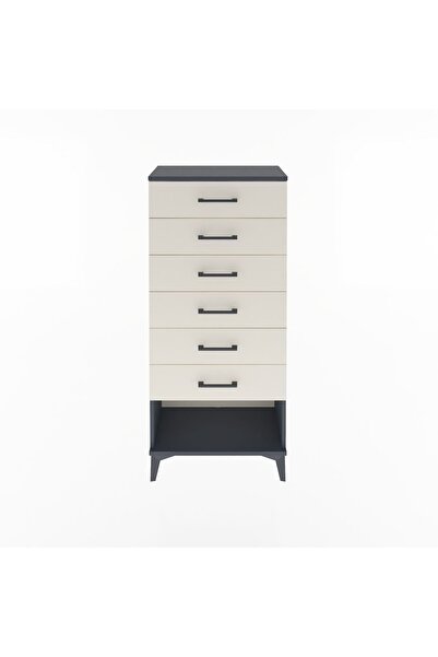 Dienni Arges Dolap 6 Çekmeceli 60x30x134 Antrasit-Aytaşı