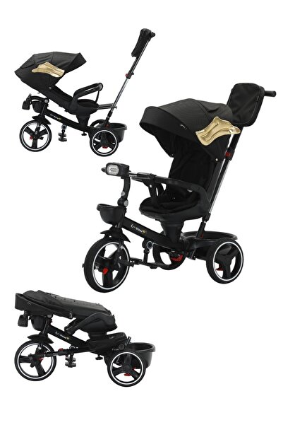 L-Sun Tricicletă Multifuncțională, Scaun Rotativ 360°, Pozitie de Somn, Pliabilă, Muzica si Lumini