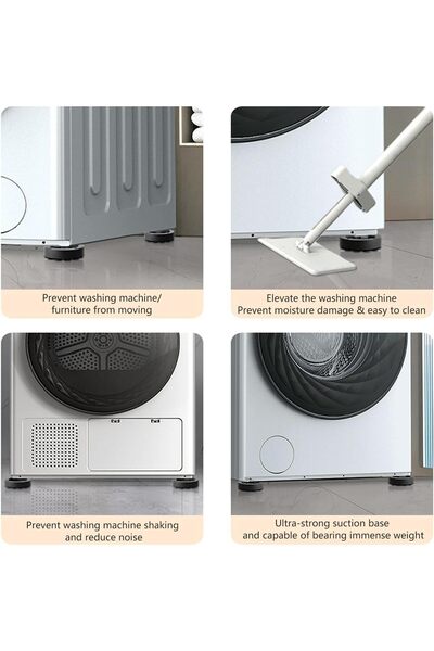 Other Anti-vibration Washing Machine Pads, 4 pcs, Noise-Reducing, Black - Expor