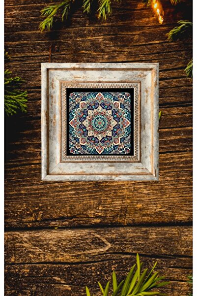 STONEVİVEART 2 Adet Doğal Taş Baskılı Tablo 20x20Cm Duvar Dekoru