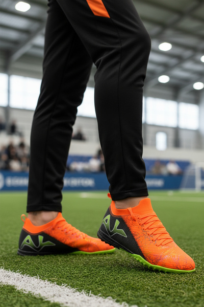 Playup Orange Black Ankle Wrap Men's Football Boots Mh-252-153 m