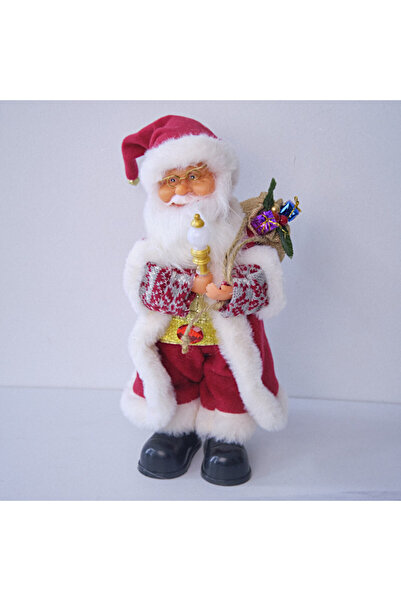 velve Mos Craciun animat care canta si danseaza, cu sac si cadouri, imbracat ...