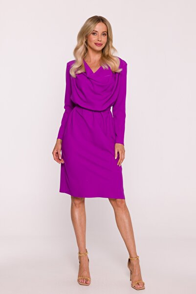 Stylove s428 Midi dress with a cowl neckline