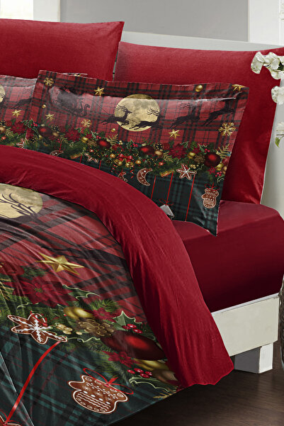 MonoHome New Year's Bedding Set Special Design Cotton Satin 3D Digital Christmas Decorations