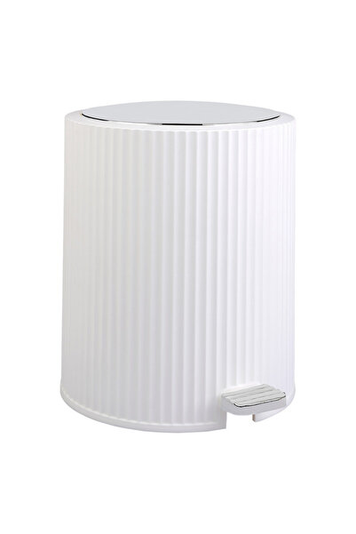 Okyanus Home Cos de gunoi cu pedala, realizat din plastic, forma cilindrica, 5 L, 23 x 23 x 27.5 cm, culoarea ...