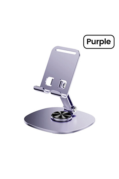 Choice حامل لوحي محمول قابل للطي بزاوية 360 درجة من Purple Elough لأجهزة iPad و iPhone 15، قابل للطي، سهل الاستخدام على سطح المكتب.