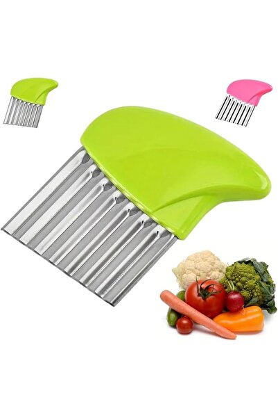 fulina Crinkle Cutter,Wavy Chopper Knife for Perfect Fries, Potato, Veggie Slices,Stainless Steel Blade
