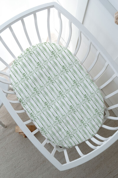 Tuğba Kuğu Mother's Side Crib Duvet Cover Set (60X100) - Green Royal Series - Letter U