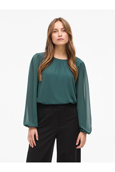 VILA Oberteil mit langen Ärmeln VIURA Rundhals