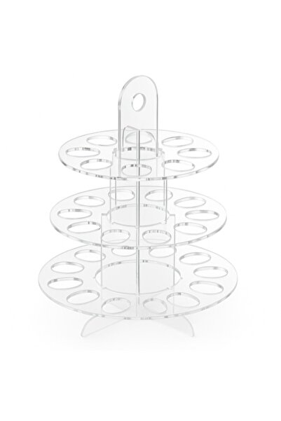 OEM Macarons Stand – 3 Tiers, Transparent Plexiglas 4 mm, Removable, Ø30 cm – Candy Bar, Wedding, B