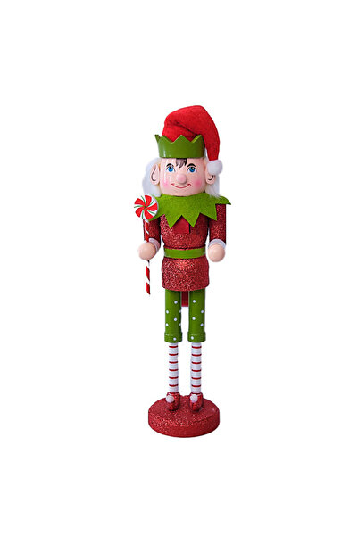 velve Decoratiune de Craciun, Spiridusul lui Mos Craciun, cu acadea, 38cm