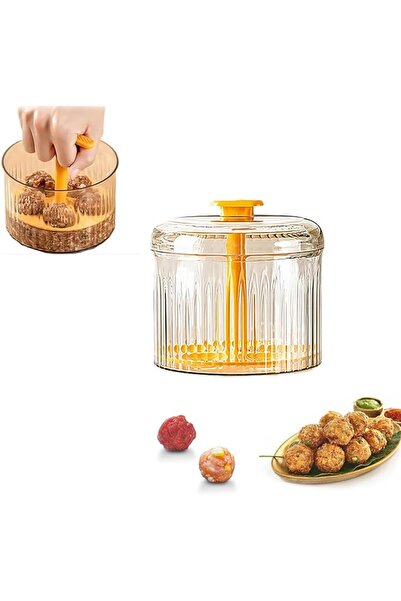 fulina Translucent Meatball Maker,Quintuple Meatball Maker With Containe,Manual Meatball Maker