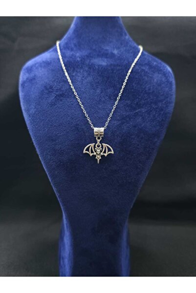 sarıyer silver قلادة فولاذية على شكل خفاش، مجوهرات قوطية بطابع الهالوين
