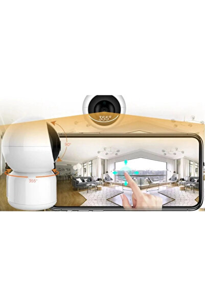 fullreyon 360 Derece Dönebilen Full HD - 1080P Wi - Fi Akıllı IP Kamera Bebek Odası, Salon, Güvenlik Kamerası