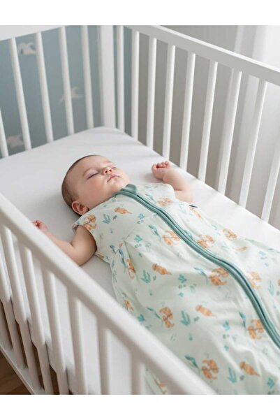 PAMUK HANIM Outlet Fiber-Free 1.0 Tog Baby Girl - Boy Sleeveless Zippered Sleeping Bag/Turquoise