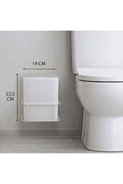 Okyanus Home Trash can, made of durable plastic and steel, rectangular shape, 5 liters, 22.5 x 19 x...