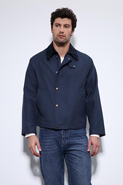 Antioch Navy Blue Contrast Collar Men's Jacket