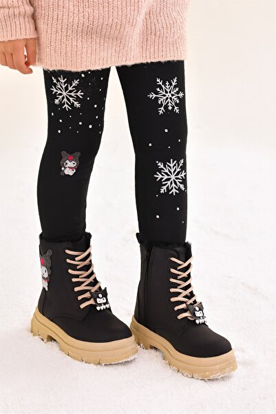 minibonito Kız Çocuk Figür Detaylı Fermuarlı Bot