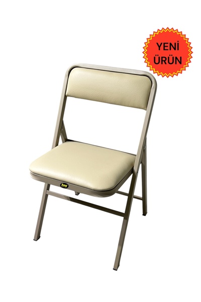 hey Katlanır Kamp Sandalyesi Cappuccino Piknik Sandalyesi Kapuçino Deri