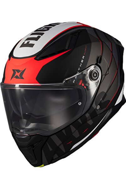 AXXIS Panther Flight Parlak/Siyah/Gri/Kırmızı kask