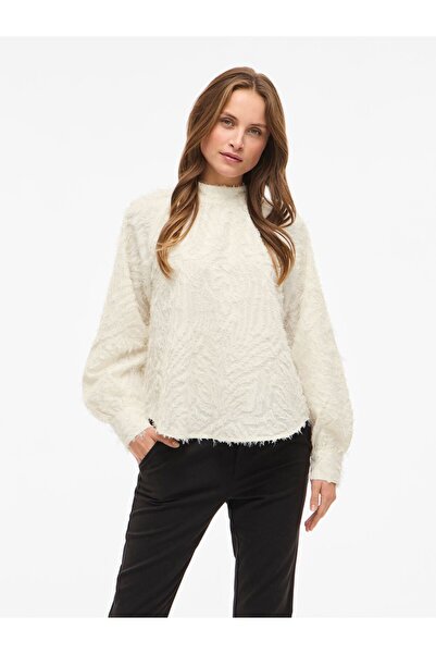 VILA Oberteil mit langen Ärmeln VILILLA Stehkragen