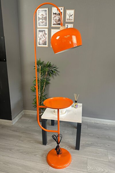 Bamyum Turuncu Lambader Hareketli Başlık Sehpalı Modern Dekoratif Metal Oturma Odası Çalışma Odası Zemin