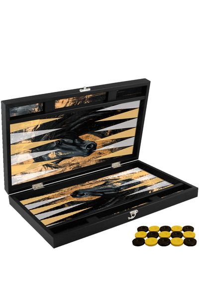 Z-Tools Backgammon game made of -leather, model HORSE, / ZTS5512-8