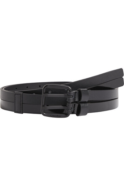 Calvin Klein Unisex Black Smooth Connect Double Fixed Belt