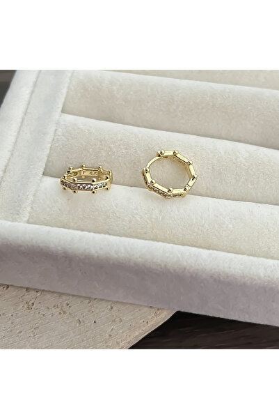 ATELİER GİZEM Xuping kararmaz 14k gold kadın çelik halka küpe