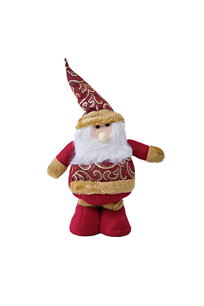 velve Decoratiune tematica, Mos Craciun, 30 cm, Grena/Auriu