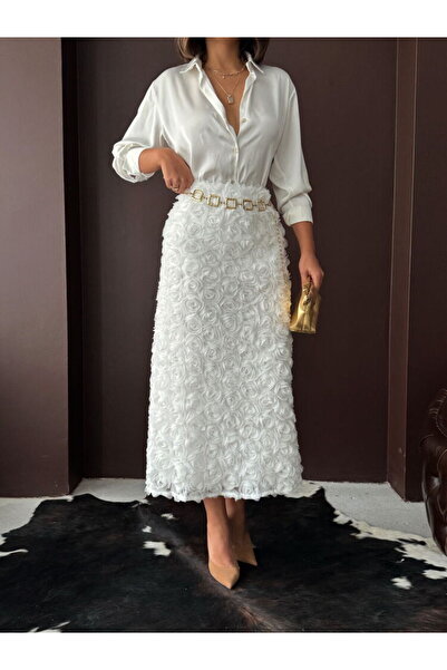 Lady Pixie Rose Süzüneli Long Skirt