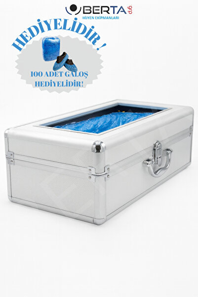 Berta Hijyen Paslanmaz Çelik Çanta Tipi Manuel Galoş Makinesi Galoşmatik - 100 Adet Galoş Hediyelidir