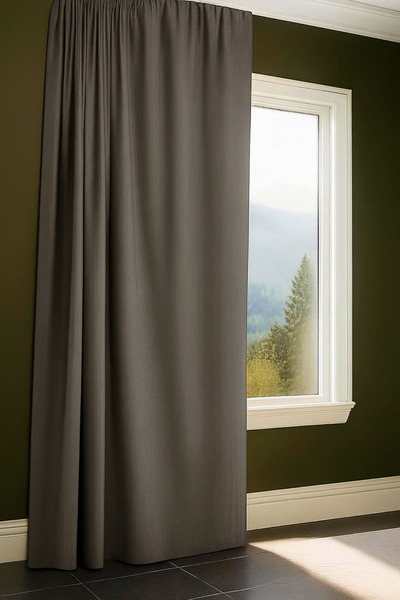 Perde Pendik Gri Blackout Perde | Güneş Geçirmez Pilesiz Perde, Işık Geçirmey...