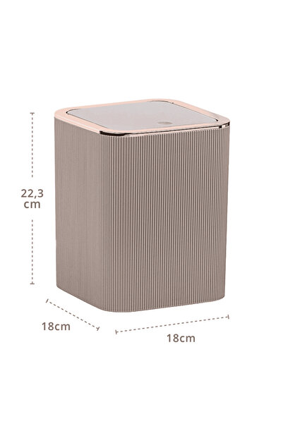 Okyanus Home Trash can, made of plastic, rectangular shape, modern and elegant design, 5 L, 18 x 18...