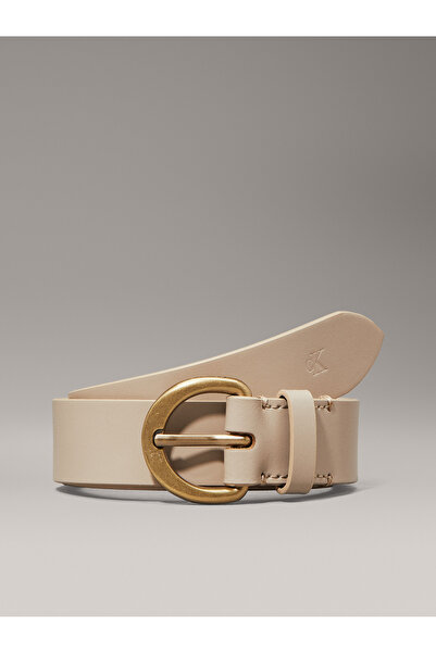 Calvin Klein Women Crockery/Antique Light Gold 3Cm Casual Pin Buckle Belt