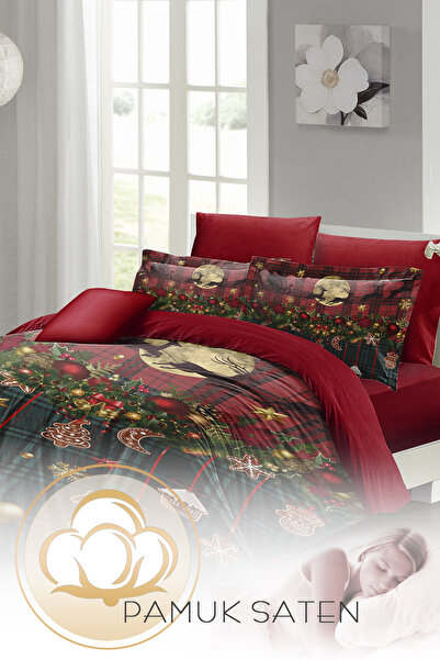 MonoHome New Year's Bedding Set Special Design Cotton Satin 3D Digital Christmas Decorations