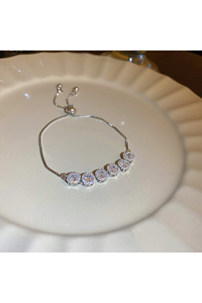 Choice سوار فضي اللون مرصع بأحجار الراين الرائعة للسيدات على شكل نجوم وزهور و...