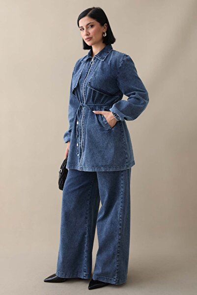 InStyle Синій комплект з капюшоном і поясом