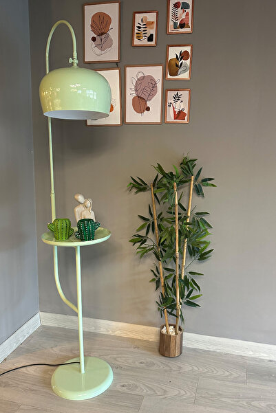 Bamyum Dimmerli Işığı Ayarlanabilen Işığı Artırılıp Azaltılabilen Mint Hareketli Başlık Metal Lambader