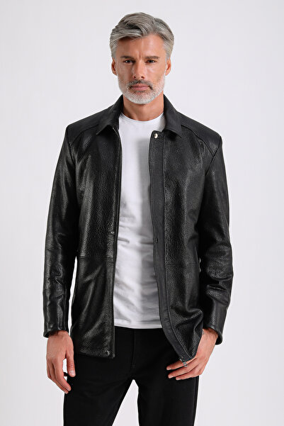 MQ Leather Maroquin Leather Bruno Men's Long Leather Coat